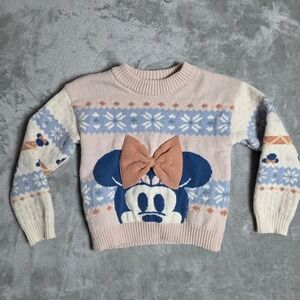 Disney Junior‎ Minnie Intarsia Sweater Toddler Size 4T Pre-Owned